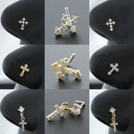 Nose Rings for women Cross Nose Piercing Jewelry Body Jewelry Cross Dangle L Shape Nose Studs - Vignette | My Store